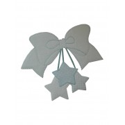 Iron-on Patch Bow with Stars - Light Blue